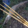 Bambusov� pruty RYNA, t��d�ln�. Zleva d�lka slo�en�ho prutu 480 cm, 450 cm a 420 cm.