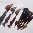 BRISK, zleva velikost rybky cca 60 mm (velikost 2) a cca 55 mm (velikost 1). M�d�n� (7,57 g), niklovan� (5,34 g) a mosazn� (5,14 g). V�robce ZNAK HK.